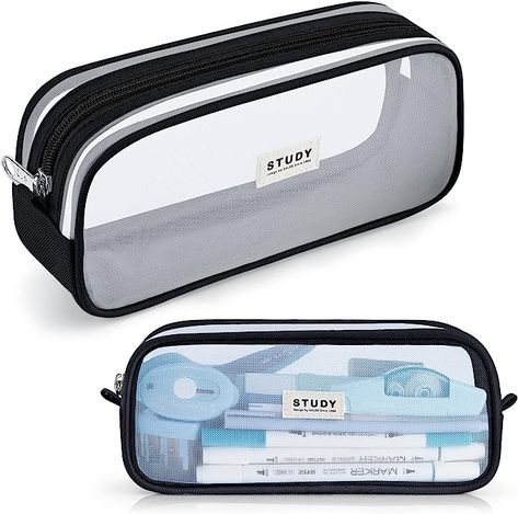 Zipper closure
Clear & High Quality: The Clear pencil case is the most fashionable design, allowing you to find out what you want at a glance, which is convenient for storage. Strict craftsmanship, high mesh density, high-quality zipper opening and closing smoother and easier.Above 3 years old
Specifications: Super light pencil case weighs only 2.11oz, so you can use without pressure. Large capacity! This 9 inch*2.6 inch*3.9 inch pencil case is bigger than any Clear model! Can hold 50-60 pens! Mesh Pencil Case, Clear Pencil Case, Mochila Jansport, Cute Pencil Case, Travel Supplies, Study Stationery, Pen Bag, Gloss À Lèvres, Multipurpose Bag