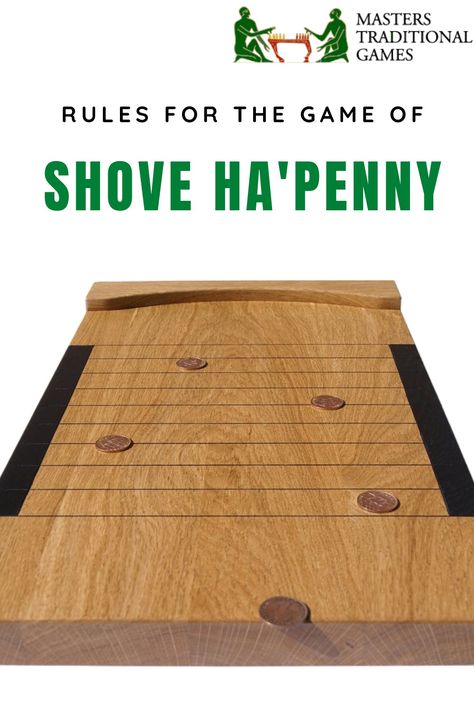 The famous English pub game in which players attempt to shove old English ha'penny coins up a board so that they fall between the horizontal lines. At first glance, Shove Ha'penny appears to be simple but you can bet your bottom ha'penny that the pub locals will beat you every time...

#Rules #GamesRules #ShoveHaPennyRules #BritihsGames #BritishPubGames #GameRules #GameInstructions #BoardGameInstructions Penny Drop Game, Pub Games Ideas, Garage Games, Penny Game, Diy Wooden Games, Homemade Board Games, Diy Yard Games, Handmade Kids Toys, Coin Games