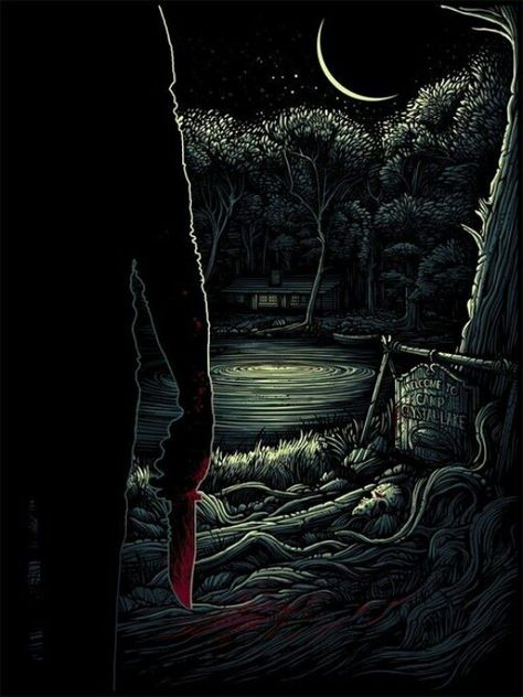 Camp Crystal Lake Friday The 13th Poster, Dan Mumford, Jason Friday, Jason Vorhees, Friday 13th, Slasher Film, Horror Movie Icons, Horror Artwork, The Boogeyman