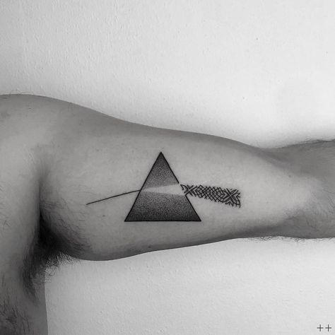 ++ #tattoo #ink #black #fineliner #singleneedle #singleneedletattoo #dotwork #dotworktattoo #pinkfloyd  #prisma #light #++ Light Prism Tattoo, Prism Tattoo, Tattoos Inspiration, Single Needle Tattoo, Stick N Poke, Dot Work Tattoo, Tattoo Ink, Life Tattoos, Inspirational Tattoos