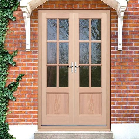 External French Doors - Wooden French Doors - Direct Doors UK Wooden French Doors Exterior, 2 Panel Door, External French Doors, French Double Doors, Wood French Doors, Wooden French Doors, French Doors Exterior, Porch Doors, Door Fittings