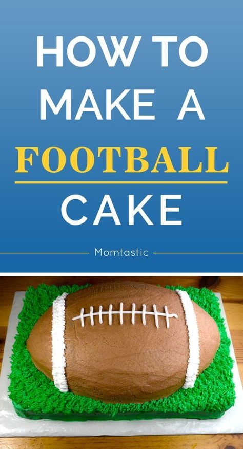 How to make a football cake for the Super Bowl! Sports Birthday Cakes, Slow Cooker Cake, Football Birthday Cake, Cream Cake Recipe, Ice Cream Cake Recipe, Football Snacks, Mini Tortillas, Football Cake, Easy Birthday