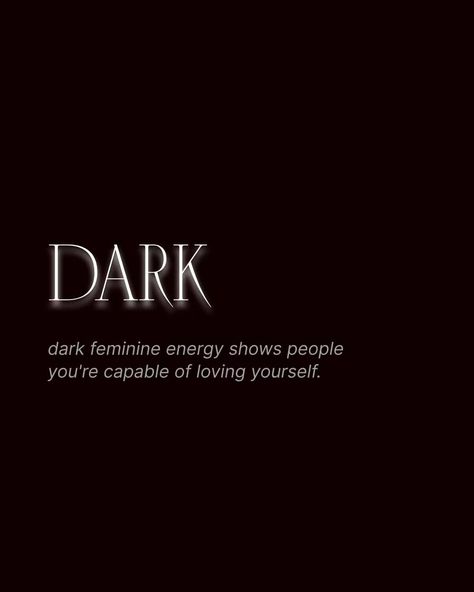 Dark feminine energy shows people you're capable of loving yourself. #elitemindset #empoweredwomenempowerwomen #iconicwomen #selfworthiseverything #darkfemininity #darkfeminineenergy #darkfeminineaesthetic #metaphysics #levelupyourlife #lifmood #darkluxury #identityshifting #selfconcept #highvaluewoman Devine Feminine Meaning, Dark Feminine Psychology, Dark Feminine Aesthetic Black Women, Dark Feminine Energy Aesthetic, Feminine Energy Quotes, Chicas Dark, Ghost Mode, Dark Feminine Energy, Dream Woman