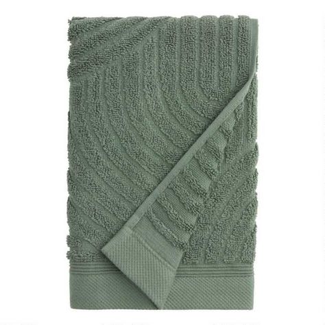 Hand Towel Display, Dorm Bathroom, Pinterest Contest, Cotton Bath Mats, Green Towels, Hand Towels Bathroom, Cost Plus World Market, Unique Bathroom, Towel Pattern