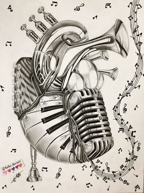 Music Art Drawing, Art Of Music, Music Notes Tattoo, Music Notes Art, Music Tattoo Designs, Music Drawings, Music Illustration, Music Painting, Music Tattoo