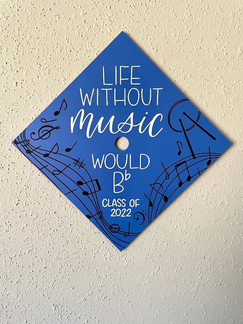 Piano Graduation Cap, Outer Banks Graduation Cap, Music Teacher Graduation Cap, Musical Graduation Cap, Band Graduation Cap, Music Graduation Cap Ideas, Music Theme Graduation Cap, Music Major Graduation Cap, Music Education Graduation Cap