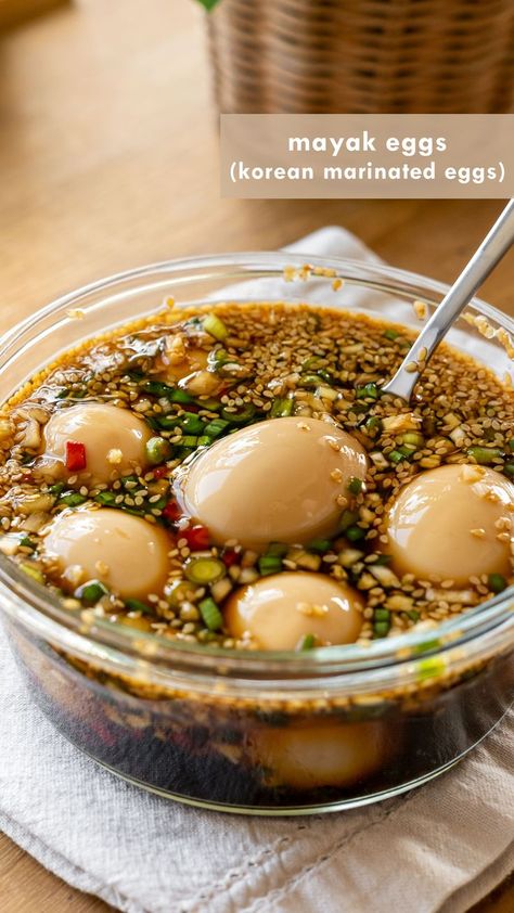 Mayak Eggs (Korean Marinated Eggs) Asian Egg Recipe, Korean Marinated Eggs, Mayak Eggs, Marinated Eggs, Jammy Eggs, Soy Sauce Eggs, Boiled Egg Recipes, Easy Egg Recipes, Health Planner