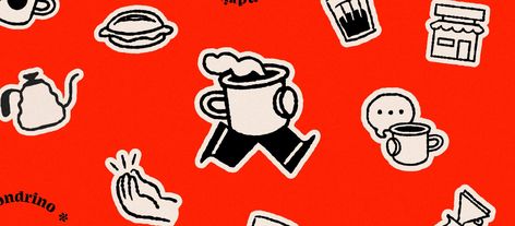 Espresso Londrino | GIFs :: Behance Mug Graphic Design, Espresso Design Art, Espresso Illustration Design, Coffee Character Illustration, Coffee Mascot Design, Retro Illustration Coffee, Bean Illustration, Brand Character Design, Moustache Illustration