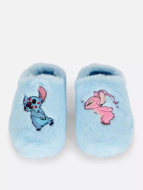 Baby Blue Bedroom, Disney Stitch And Angel, Baby Blue Bedrooms, Angel Lilo And Stitch, Lilo And Stitch Merchandise, Shoes Disney, Christmas Slippers, Kissy Face, Red Slippers