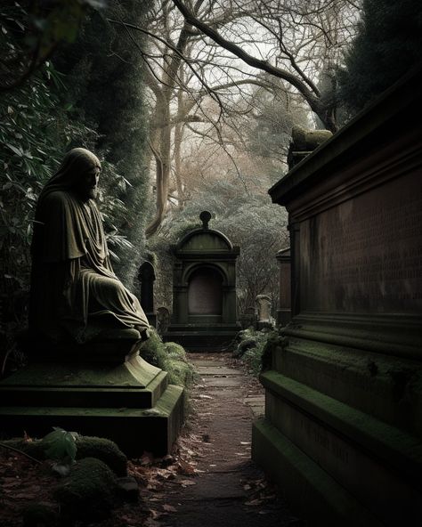 the Highgate Cemetery Dark Cathedral, Creepy Cemetery, Gothic Cemetery, Highgate Cemetery London, Cemetery Photography, Cemetery Photos, Haunted Cemetery, Graveyard Art, Cemetery Gates