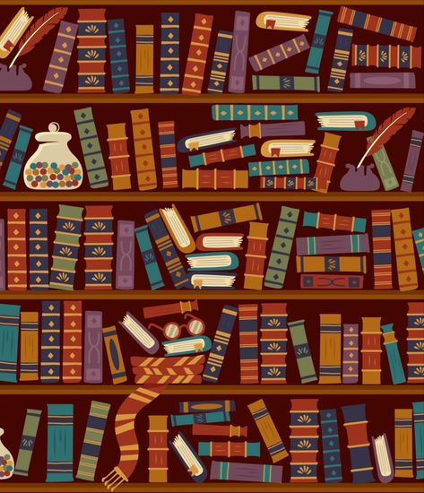 Bookcase Illustration, Bookshelves Illustration, Bookshelf Drawing, Library Drawing, Risa Rodil, Storyboard Illustration, Lettering Illustration, Graphic Design Styles, Cookie Pizza