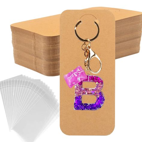 Packaging Keychain Ideas, Keychain Packaging Ideas Diy, Keychain Packaging Ideas, Keyring Packaging, Keychain Display Card, Keyring Display, Crochet Rakhi, Blank Card Design, Keychain Package