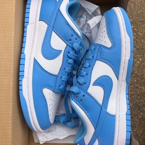 Nike Dunk Low University Blue Nike Dunk Low University Blue, Dunk Low University Blue, Cute Uggs, Pretty Sneakers, Preppy Shoes, All Nike Shoes, Shoe Wishlist, Cute Lazy Outfits, Cute Nike Shoes