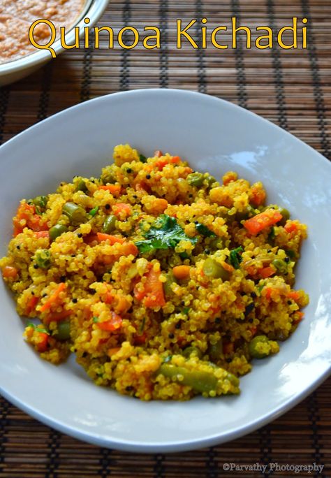 Paru's Kitchen: Quinoa Kichadi Recipe Quinoa Indian Recipes, Qinuoa Recipes, Rice Pizza, Indian Food Culture, Millet Recipe, Vegetarian Protein Recipes, Vegan Gourmet, 200 Calorie, 200 Calorie Meals