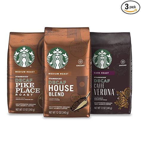 Starbucks Ground Coffee, Starbucks Coffee Beans, Starbucks Flavors, Starbucks Breakfast, Decaffeinated Coffee, Coffee Varieties, Cocoa Chocolate, Decaf Coffee, Roasted Coffee Beans