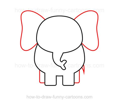 Cartoon Elephant Drawing, Draw An Elephant, How To Draw Ears, Cartoon Drawings Sketches, Easy Cartoon, Easy Cartoon Drawings, Elephant Drawing, Cartoon Elephant, Face Illustration