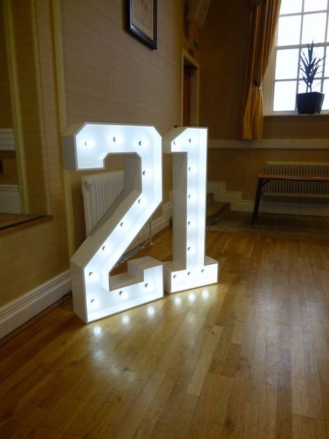 21 Light up Number. Our 21 Light up numbers are perfect for those 21st Birthday parties or any other occasion. We have a selection of light up numbers available to hire. 21 Big Numbers, 21 Birthday Number Sign, 21 Light Up Numbers, 21st Birthday Parties, Light Up Numbers, 21 Dinner, 21th Birthday, 21st Ideas, 21 Diner