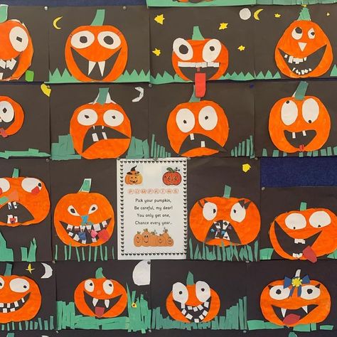 Fall Art For Grade 1, October Art Kindergarten, Halloween 1st Grade Crafts, Kindergarten Pumpkin Art Projects, Halloween Art First Grade, Halloween Art Grade 2, Halloween Art Grade 1, Fall Art Grade 1, Pumpkin Art Kindergarten