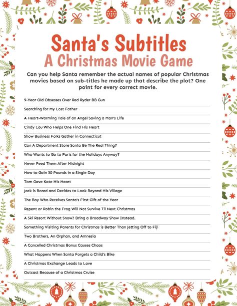 Three free printable Christmas movie games! See how well you know popular Christmas movies - guess the movie, name that line, and even games for kids to play! Christmas Movie Games Free Printable, Christmas Movie Games, Popular Christmas Movies, Christmas Carol Game, Movie Trivia Games, Christmas Movie Trivia, Movie Games, Christmas Trivia Games, Arthur Christmas