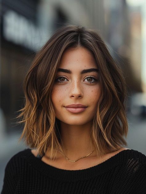 Discover the Stylish and Versatile Lob Haircut for a Modern Look Winter Lob Hair, Lob With Highlights Brunettes, Sleek Lob Haircut, Lob Cuts For Women, Edgy Lob Haircut, Italian Lob Haircut, 90s Lob Haircut, Above The Shoulder Haircut, Layered Lob Haircut