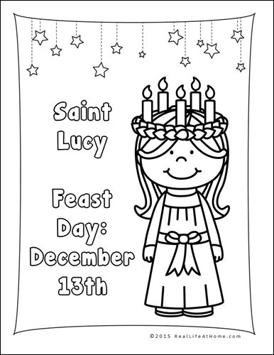 Saint Lucy Coloring Page (Also available in a Saint Lucia version) Saint Lucia Day, Make A Mini Book, Santa Lucia Day, St Lucia Day, Saint Lucy, Boy Coloring, Holiday Crafts Diy, Saint Lucia, Catholic Kids