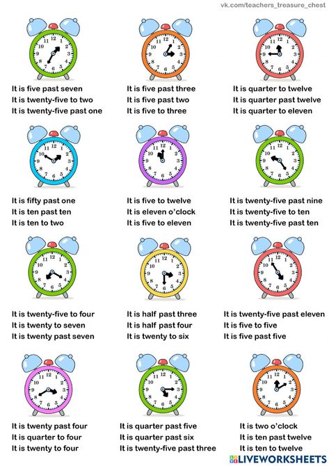 Whats The Time Worksheet, Telling The Time Activities, Time Worksheets Grade 3, Vocabulary Activities Elementary, Vocabulary Games For Kids, English Games For Kids, Telling Time Activities, Elementary Worksheets, Free Time Activities