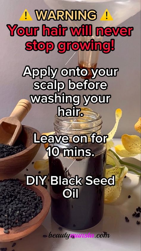 Blackseed Hair Oil, Diy Black Seed Oil For Consumption, How To Grow Black Hair, How To Make Black Seed Oil At Home, Black Seed Oil Recipes, How To Take Black Seed Oil, Black Seed Oil Benefits For Women, Natural Oils For Hair, Benefits Of Black Seed Oil