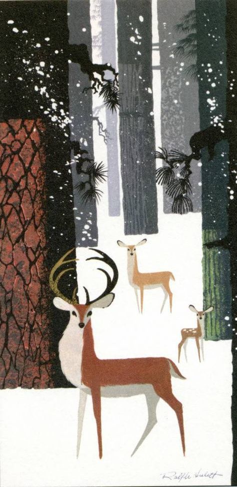 TAG Blog: Ralph Hulett Christmas Ralph Hulett, Winter Illustration, Organic Art, Deer Art, Art Et Illustration, Winter Art, Arte Animal, Art And Illustration, Christmas Illustration