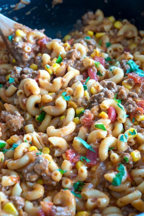 Mexican Goulash, Mexican Goulash Ground Beef, Southwestern Goulash, One Pot Cheesy Goulash, Mexican Barbacoa Recipe, Goulash With Corn Recipes, Classic Goulash Allrecipes, Elote Recipe, Barbacoa Recipe