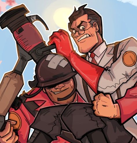 Matching Tf2 Pfps, Tf2 Matching Icons, Tf2 Matching Pfp, Tf2 Pfp, Tf2 Medic, Team Fortress 2 Medic, Comfort Art, Die Games, Team Fortess 2