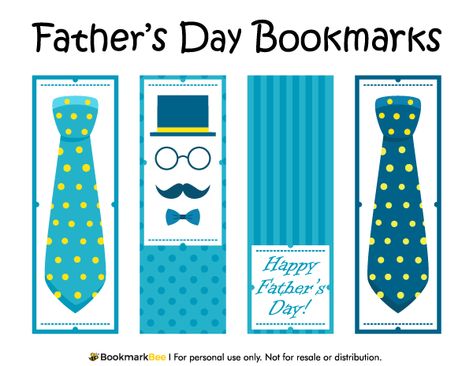 Free printable Father's Day bookmarks. Download the PDF template at http://bookmarkbee.com/bookmark/fathers-day/ Dan Očeva, Free Printable Bookmarks Templates, Holiday Bookmarks, Bookmarks To Print, Fathersday Crafts, Free Printable Bookmarks, Bookmark Designs, Tie Gift Box, Gifts For Hubby