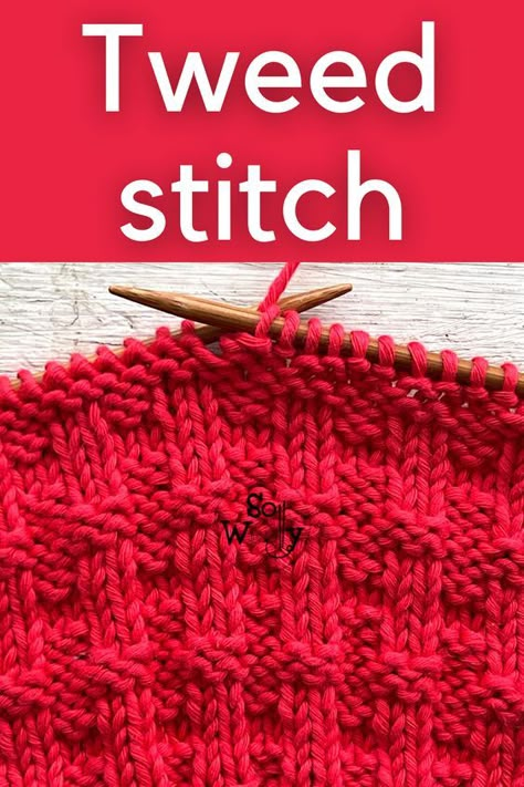 Today I’m sharing a pretty variant that only requires knit and purl… no slipped stitches at all! In addition, it's identical on both sides, and i lays flat 😉 Ideal for beginners... #sowoolly #knittingpatterns #howtoknit #tweedstitch New Knitting Patterns 2023, Xmas Knitting, Knit Purl Stitches, Intermediate Knitting Patterns, Easy Knitting Patterns Free, Knitting Hacks, Knitting Patterns Free Beginner, Knitting Stitches Tutorial, Dishcloth Knitting Patterns