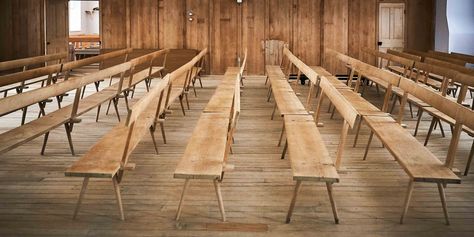 Amana Church photo Spa Vibes, Amana Colonies, Communal Kitchen, Tin Ceiling, Dining Hall, What Is Life About, Wood Shelves, Iowa, Tourism