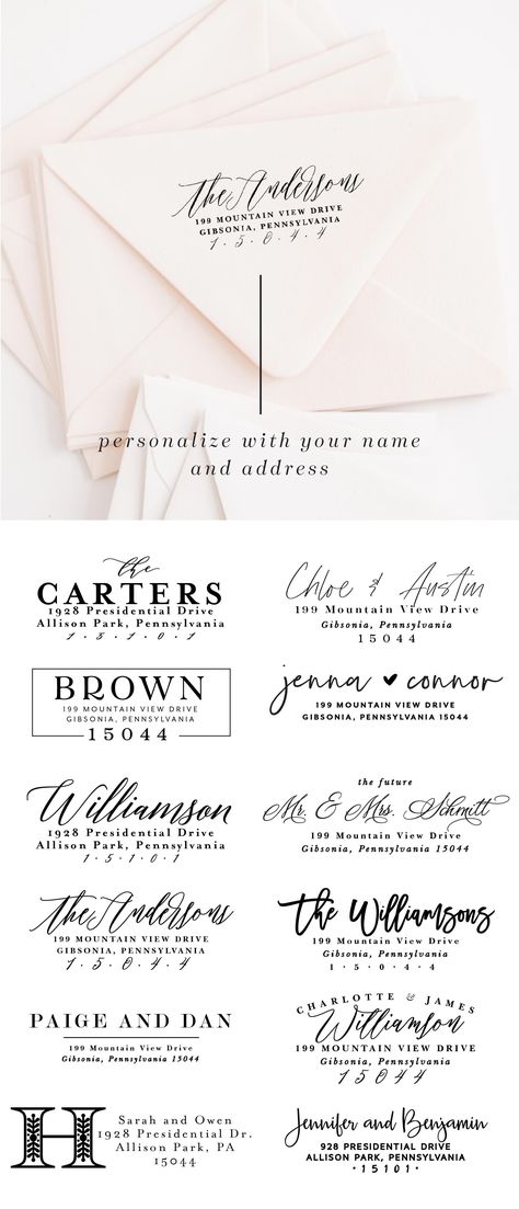 Wedding Email Address Ideas, Mailing Address Labels, Learn Design, Custom Return Address Stamp, Wedding Return Address Labels, Wedding Vow Books, Wedding Planning Book, Vow Books, Graphic Design Quotes