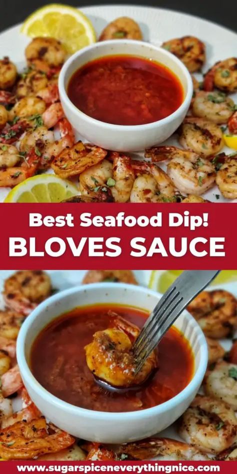 bloves sauce kept in a small white bowl surrounded by  pan fried shrimp Seafood Boil Sauce Recipe Easy, Easy Seafood Boil Sauce, Seafood Boil Dipping Sauce, Shrimp Boil Sauce Recipe, Seafood Boil Side Dishes, How To Make Seafood Boil Sauce, Seafood Boil Recipes Sauces, Smackalicious Seafood Sauce, Bloves Sauce Recipe