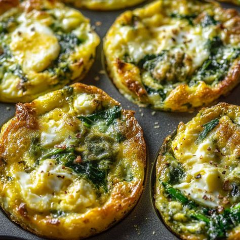 Spanakopita Egg Muffins 🥚🌿🧀 Here’s a delightful spin on the classic Greek spanakopita – in muffin form! These savory egg muffins are loaded with spinach, feta, and a hint of dill, making them perfect for a grab-and-go breakfast or a light lunch. Greek Spanakopita, Spinach Feta, Spinach Egg, Eating Breakfast, Grab And Go Breakfast, Clean Eating Breakfast, Clean Eating Breakfast Recipes, Egg Muffins, Light Lunch