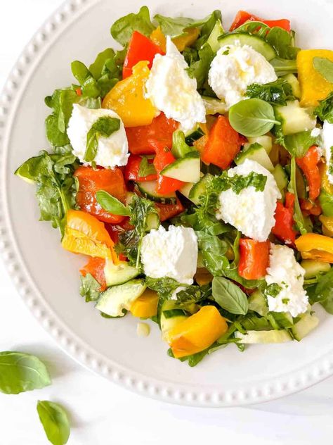 Ricotta Salad with Roasted Peppers - Through The Fibro Fog Ricotta Salad, Low Histamine Foods, Histamine Diet, Fibro Fog, Low Histamine Diet, Low Histamine, Beetroot Salad, Ricotta Pasta, Fennel Salad