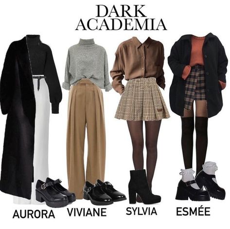 This fall’s fashion trends, Dark Academia.  Doc Martins, dress pants/suits/sweater vest/loafers/cozy sweaters Cute Dark Academia Outfits, Cute Dark Academia, Back To School Looks, Looks Streetwear, Fashion Aesthetic Outfits, Academia Aesthetic Outfit, Dark Academia Outfits, Dark Academia Outfit, Female Outfits