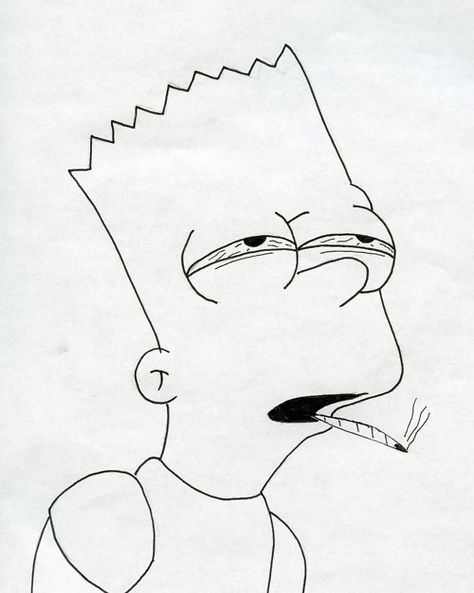 Bart Simpson Drawing, Simpson Drawing, Simpsons Drawings, Easy Cartoon Drawings, Simpsons Art, Drawing Cartoon Characters, Easy Doodles Drawings, Graffiti Drawing, Cool Coloring Pages