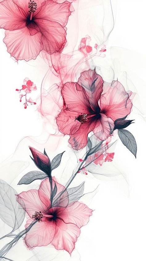 Tropical flowers backgrounds hibiscus plant. | premium image by rawpixel.com Fuchsia Flowers Aesthetic, X Ray Flower, Hibiscus Background, Tropical Flowers Wallpaper, Marble Effect Wallpaper, Hibiscus Pattern, Watercolor Flower Background, Hibiscus Plant, Background Flower