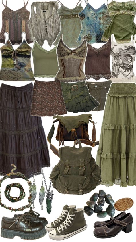 Mine|No reposting Combat Boot Outfits Skirt, Forestpunk Outfits, Moss Core Outfit, Forest Fairy Aesthetic Outfit, Forest Grunge Aesthetic Outfit, Artemis Aesthetic Outfit, Fairycore Grunge Outfits, Forest Grunge Outfit, Goblincore Accessories