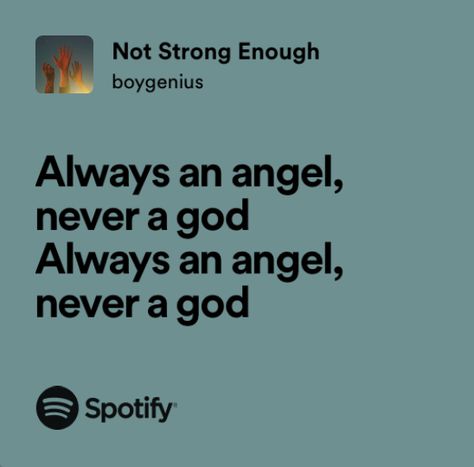 always an angel, never a god
always an angel, never a god
(lyrics from ‘not strong enough’ by boygenius) Purple Dragon, Spotify Lyrics, Song Lyrics, Songs, Writing, Memes, Purple, Music, White