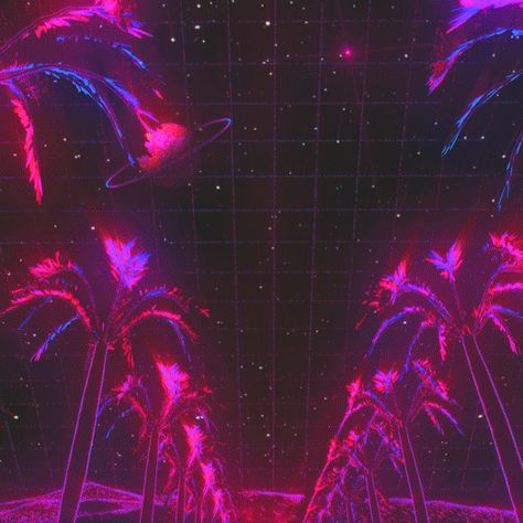 Pink Hollywood boulevard 80s neon aesthetic gif Aesthetic Gif, Palm Trees, Trees, Gif, Neon, Stars, Pink, Blue