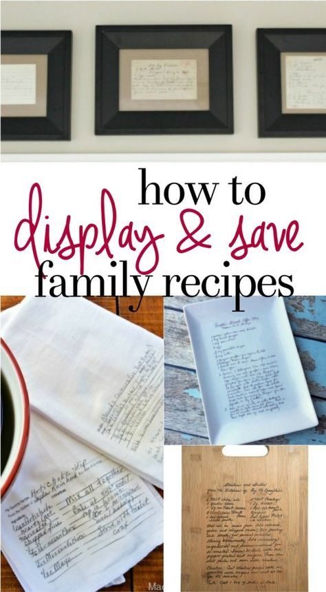 How to Display and Save Family Recipe Cards - Preserve family recipe cards with these meaningful kitchen projects that serve as a daily reminder of special family memories. Recipe Display Ideas, Framed Recipes, A Daily Reminder, Family Recipe Book, Handwritten Recipes, Food Displays, Farmhouse Ideas, Family Keepsakes, Family Recipe