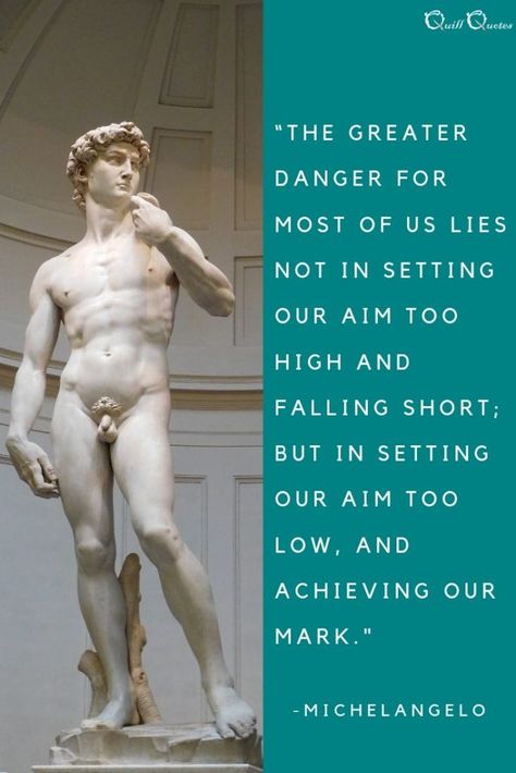 Statue of David | Michelangelo Quote | History September 8th – 14th: Historical Quotes from Each Day | Quill Quotes #michelangelo #statueofdavid #art #goals #inspirationalquote #historicalquote #history #quote Michelangelo Quotes, David Michelangelo, Missionaries Of Charity, Statue Of David, Must Read Novels, Art Goals, Historical Quotes, Artist Quotes, Sharing Quotes