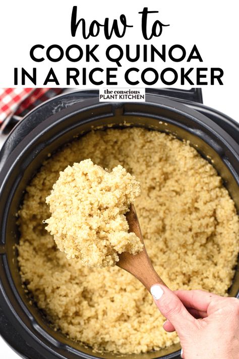 Learn how to cook quinoa in a rice cooker to its perfect fluffy texture and no sticking guarantee. Quinoa In Rice Cooker, Cooking Quinoa, Rice And Quinoa, Fluffy Quinoa, Perfect Quinoa, Pasta Side, Rice Maker, Cook Quinoa, Quinoa Rice