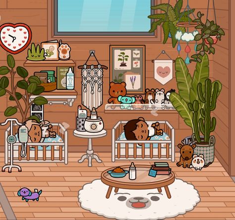 Toca World Nursery, Toca Boca Art Ideas, Toca Boca Nursery Ideas Aesthetic, Nursery Ideas Toca Boca, Tocs Boca House Ideas, Toca Boca Nursery, Toca Boca Nursery Ideas, Toca Boca Kids Room, Toca Boca Baby Room Ideas