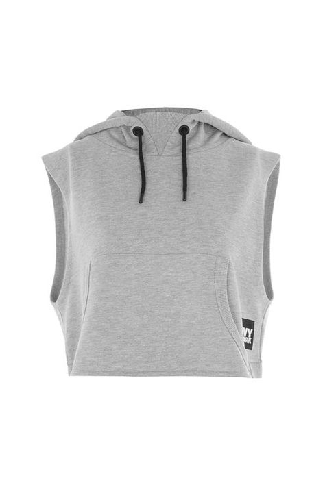 Hoodies Crop, Hoodie Crop Top, Light Grey Hoodie, Layered Hoodie, Crop Top Hoodie, Layered Shirts, Ivy Park, Sleeveless Hoodie, Cropped Tops