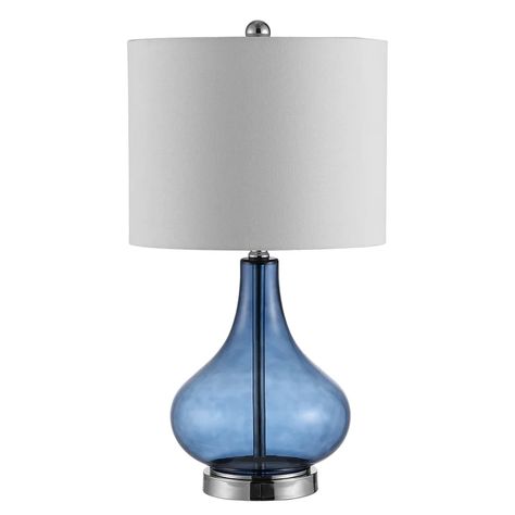 Safavieh 24" Table Lamp & Reviews | Wayfair Elegant Lamp, Transitional Table Lamps, Blue Table Lamp, Blue Table, Led Table, Metal Accents, Led Table Lamp, Glass Table Lamp, Nebraska Furniture Mart