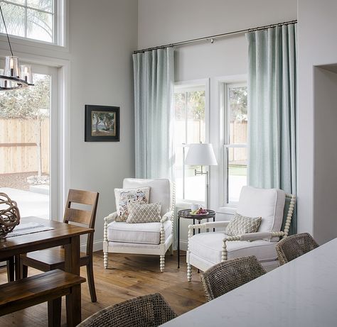 Sitting area with two chairs in kitchen by dining area This small sitting area is perfect to enjoy a cup of coffee in the morning #Kitchen #sittingarea #kitchens Kitchen Sitting Areas, Kitchen Seating Area, Small Sitting Areas, Small Sitting Area, Small Seating Area, Farmhouse Renovation, Kitchen Seating, Morning Room, Dining Room Combo